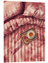 Hartschaumbild Tee im Bett