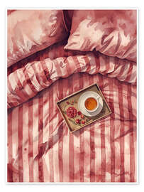 Poster Tee im Bett - Ohkimiko