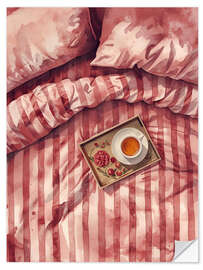 Wandsticker Tee im Bett - Ohkimiko