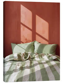 Leinwandbild Bettgeschichten in Grün und Rot - Ohkimiko