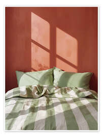 Poster Bettgeschichten in Grün und Rot - Ohkimiko