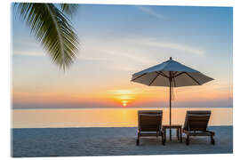Acrylglasbild Strand für Zwei