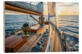 Holzbild Zum Horizont segeln