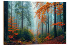 Holzbild Früher Morgen - Mango Art