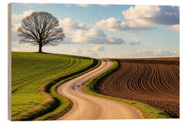 Holzbild Weg im Grünen