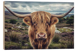 Holzbild Hochlandrinder - Mango Art