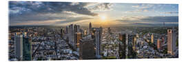 Acrylglasbild Frankfurter Bankenviertel bei Sonnenuntergang - Jan Christopher Becke