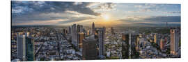 Alubild Frankfurter Bankenviertel bei Sonnenuntergang - Jan Christopher Becke