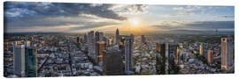 Leinwandbild Frankfurter Bankenviertel bei Sonnenuntergang - Jan Christopher Becke