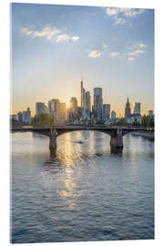 Acrylglasbild Sonnenuntergang über der Frankfurter Skyline - Jan Christopher Becke