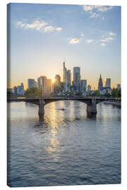 Leinwandbild Sonnenuntergang über der Frankfurter Skyline - Jan Christopher Becke