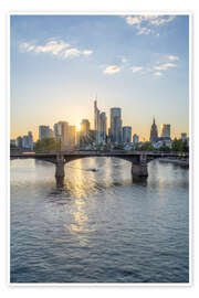 Wandbild Sonnenuntergang über der Frankfurter Skyline - Jan Christopher Becke