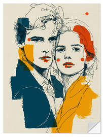 Wandsticker Bunte Gesichter