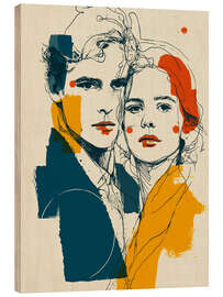 Holzbild Bunte Gesichter