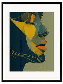 Gerahmter Kunstdruck Goldene Geometrie