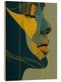 Holzbild Goldene Geometrie