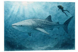 Hartschaumbild Taucher schwimmt mit Walhai - Natalie Bruns