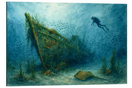 Alubild Tauchen bei einem versunkenen Schiffswrack - Natalie Bruns