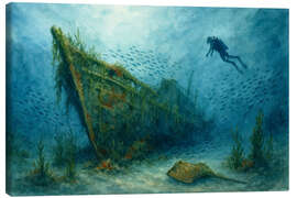 Leinwandbild Tauchen bei einem versunkenen Schiffswrack - Natalie Bruns