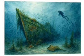 Hartschaumbild Tauchen bei einem versunkenen Schiffswrack - Natalie Bruns