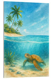 Gallery Print Meeresschildkröte am tropischen Stran