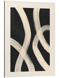 Alubild Schwarz-Weiß-abstrakte Strichzeichnungen I