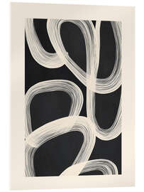 Acrylglasbild Schwarz-Weiß-abstrakte Strichzeichnungen II