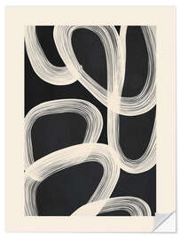 Wandsticker Schwarz-Weiß-abstrakte Strichzeichnungen II