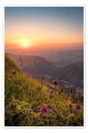 Wandbild Goldene Stunde vom Hochgrat im Allgäu - Andreas Kossmann