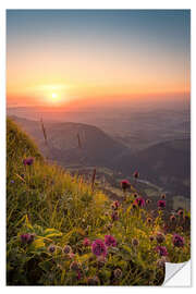 Wandsticker Goldene Stunde vom Hochgrat im Allgäu - Andreas Kossmann