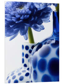 Hartschaumbild Stillleben mit Blauer Blume