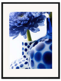 Gerahmter Kunstdruck Stillleben mit Blauer Blume