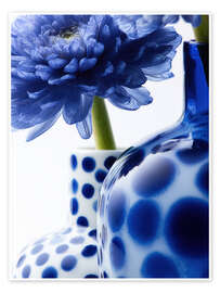 Poster Stillleben mit Blauer Blume