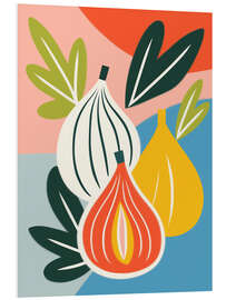 Hartschaumbild Stillleben mit drei reifen Feigen