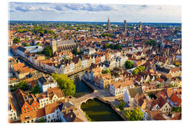Acrylglasbild Stadtpanorama Brügge, Westflandern - euregiophoto