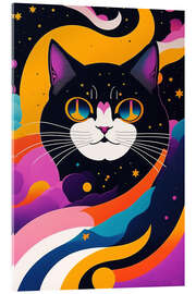 Acrylglasbild Psychedelische Katze - Jörg Gamroth