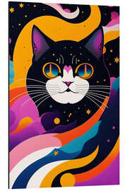 Alubild Psychedelische Katze - Jörg Gamroth