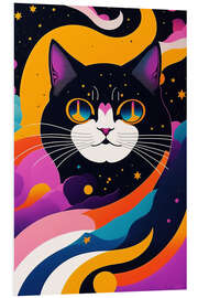 Hartschaumbild Psychedelische Katze - Jörg Gamroth