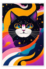 Wandbild Psychedelische Katze - Jörg Gamroth