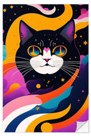 Wandsticker Psychedelische Katze - Jörg Gamroth
