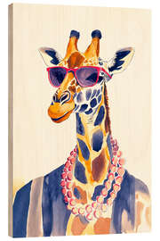 Holzbild Glamorous Giraffe