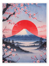 Poster Sonnenuntergang am Fuji - Nikita Abakumov