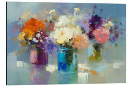 Magnettafel Bunte Blumen in Glasgefäßen