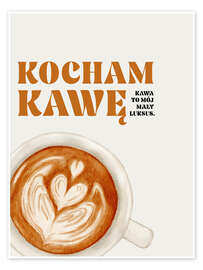 Poster Ich liebe Kaffee (polnisch) - Typobox