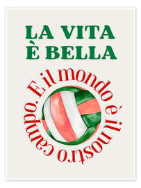 Poster Volleyball-Motto - La vita è bella