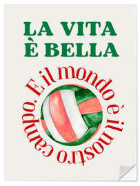Wandsticker Volleyball-Motto - La vita è bella