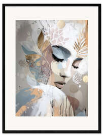 Gerahmter Kunstdruck Schüchtern