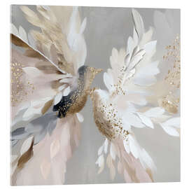 Acrylglasbild Tauben in Blüte