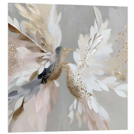 Hartschaumbild Tauben in Blüte