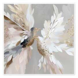 Wandbild Tauben in Blüte - Bella Eve